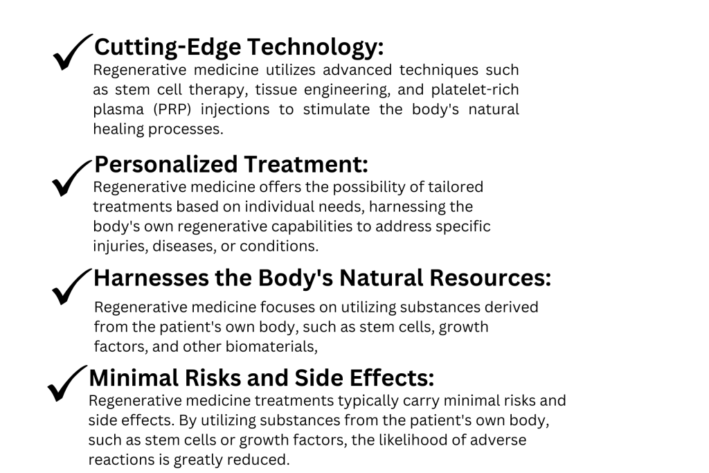 Check list showing the benefits of Regenerative Medicine Battleground